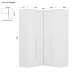 Guarda-roupa De Canto 4 Portas 4 Gavetas Tuim Yescasa Branco Fosco Liso - Imagem 8