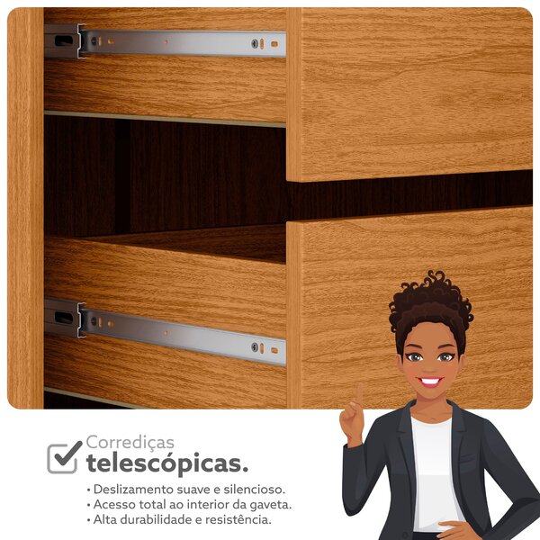 Guarda Roupa De Canto 4 Portas 4 Gavetas Tuim Yescasa Cinamomo/off White - Imagem 8