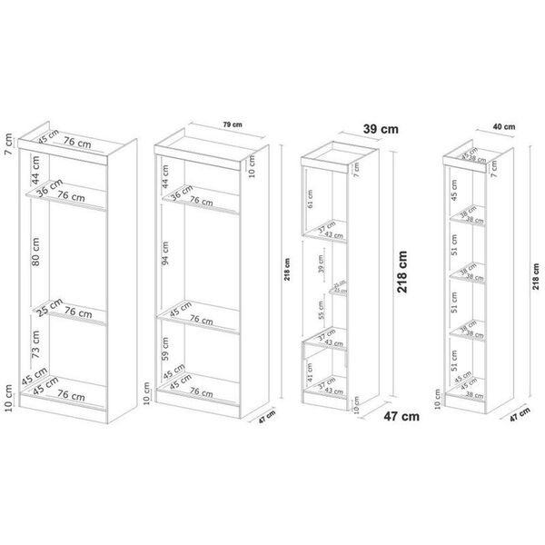 Guarda Roupa De Casal 8 Peças Modulado Modena Cp8 Branco Demóbile - Imagem 6
