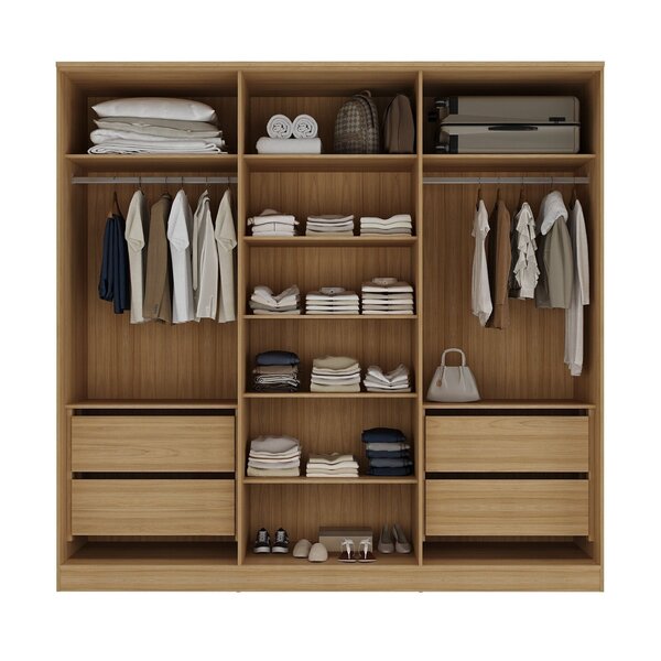 Guarda-roupa Módulo 6 Portas + Canto + Módulo 2 Portas Ravi Reflecta Olmo Italiano - Imagem 4
