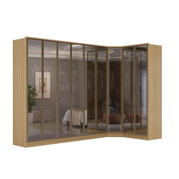 Guarda-roupa Módulo 6 Portas + Canto + Módulo 2 Portas Ravi Reflecta Olmo Italiano - Imagem 3
