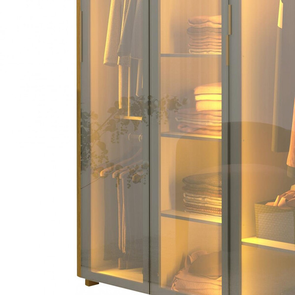 Guarda Roupa Reflecta 6 Portas Led Innova Naturale - Gelius - Imagem 5