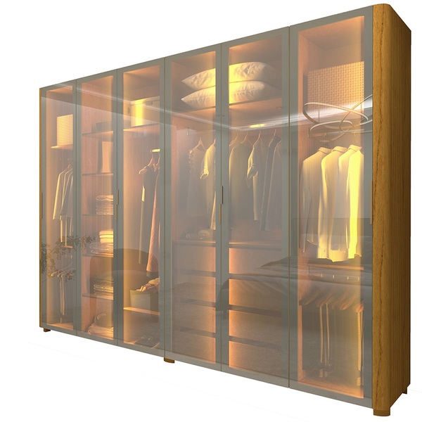 Guarda Roupa Reflecta 6 Portas Led Innova Naturale - Gelius - Imagem 7