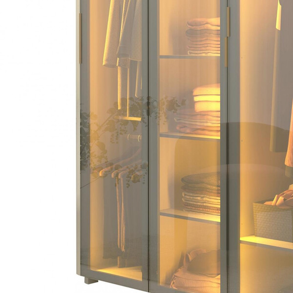 Guarda Roupa Reflecta 6 Portas Led Innova Off White - Gelius - Imagem 7