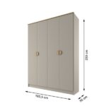 Guarda-roupa Solteiro 100% Mdf Bp 4 Portas 2 Gavetas Asti Panna - Imagem 4