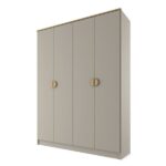 Guarda-roupa Solteiro 100% Mdf Bp 4 Portas 2 Gavetas Asti Panna - Imagem 6