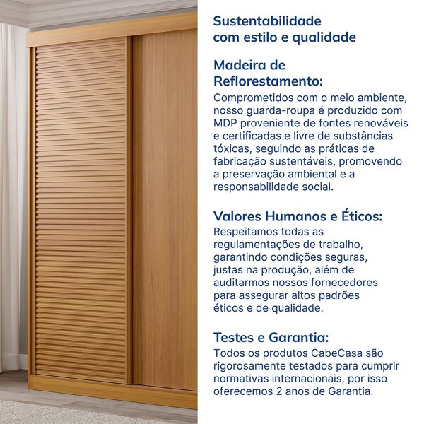 Guarda-roupa Solteiro 2 Portas 1 Porta Ripada Samambaia Cabecasa Madeiraoriginals Carvalho - Imagem 5