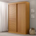 Guarda-roupa Solteiro 2 Portas 1 Porta Ripada Samambaia Cabecasa Madeiraoriginals Carvalho