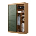 Guarda-roupa Solteiro 2 Portas 1 Porta Ripada Samambaia Cabecasa Madeiraoriginals Carvalho/verde - Imagem 2