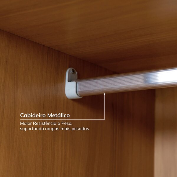 Guarda-roupa Solteiro 2 Portas 1 Porta Ripada Samambaia Cabecasa Madeiraoriginals Carvalho/verde - Imagem 9