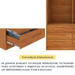 Guarda Roupa Solteiro 2 Portas 6 Gavetas 133cm Chicago Cinamomo - Imagem 2