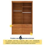 Guarda Roupa Solteiro 2 Portas 6 Gavetas 133cm Chicago Cinamomo - Imagem 4