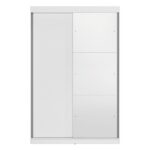 Guarda-roupa Solteiro 2 Portas De Correr 2 Gavetas E Espelho Peônia Yescasa Branco - Imagem 5
