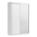 Guarda-roupa Solteiro 2 Portas De Correr 2 Gavetas E Espelho Peônia Yescasa Branco - Imagem 3