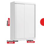 Guarda-roupa Solteiro 2 Portas De Correr 2 Gavetas Peônia Yescasa Branco - Imagem 6