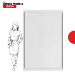 Guarda-roupa Solteiro 2 Portas De Correr 2 Gavetas Peônia Yescasa Branco - Imagem 4