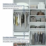 Guarda-roupa Solteiro 4 Portas 2 Gavetas Alonzo 100% Mdf - Imagem 2