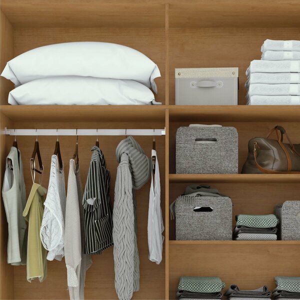 Guarda Roupa Solteiro 4 Portas 2 Gavetas Alonzo 100% Mdf - Imagem 8