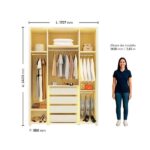 Guarda-roupa Solteiro 4 Portas Reflecta Com Pés E Led 100% Mdf Innova Off White - Imagem 5