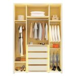 Guarda-roupa Solteiro 4 Portas Reflecta Com Pés E Led 100% Mdf Innova Off White - Imagem 6