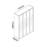 Guarda-roupa Solteiro 4 Portas Reflecta Com Pés E Led 100% Mdf Innova Off White - Imagem 8