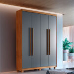 Guarda Roupa Solteiro Heros 4 Portas Com Pés Moderna