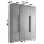 Guarda Roupa Solteiro Heros 4 Portas Com Pés Moderna - Imagem 6