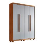 Guarda Roupa Solteiro Heros 4 Portas Com Pés Moderna - Imagem 3