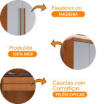 Guarda Roupa Solteiro Heros 4 Portas Com Pés Moderna - Imagem 4
