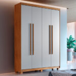 Guarda Roupa Solteiro Heros 4 Portas Com Pés Moderna