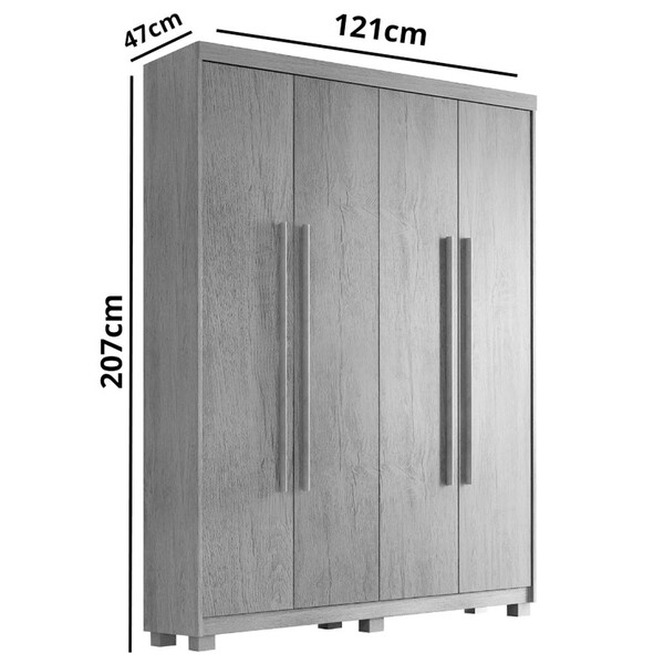 Guarda Roupa Solteiro Heros 4 Portas Com Pés Moderna - Imagem 3