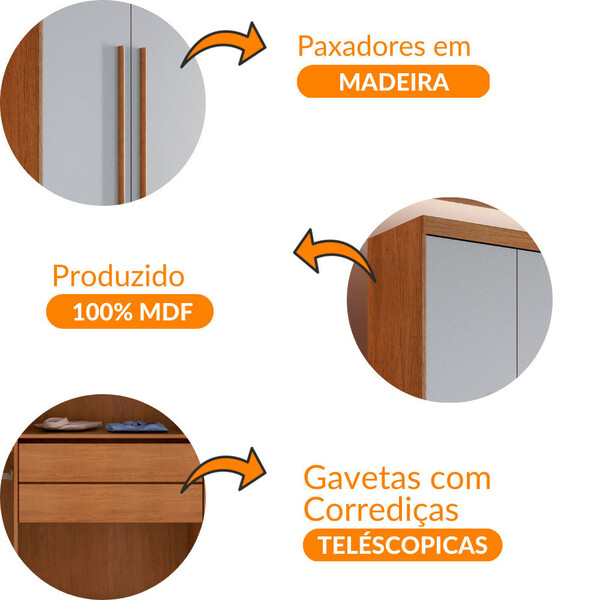 Guarda Roupa Solteiro Heros 4 Portas Com Pés Moderna - Imagem 4