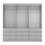Guarda-roupa Solteiro Bergamo 6 Portas 9 Gavetas Com Espelho Branco - Evidencia Móveis - Imagem 2