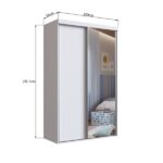Guarda-roupa Solteiro Com Espelho 2 Portas De Correr Rc2205 Branco - Imagem 3