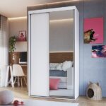 Guarda-roupa Solteiro Com Espelho 2 Portas De Correr Rc2205 Branco