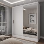 Guarda-roupa Solteiro La Paz 2 Portas 2 Gavetas Com Espelho Branco - Panorama Móveis