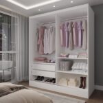 Guarda-roupa Solteiro La Paz 2 Portas 2 Gavetas Com Espelho Branco - Panorama Móveis - Imagem 2