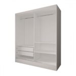 Guarda-roupa Solteiro La Paz 2 Portas 2 Gavetas Com Espelho Branco - Panorama Móveis - Imagem 5