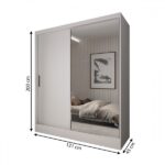 Guarda-roupa Solteiro La Paz 2 Portas 2 Gavetas Com Espelho Branco - Panorama Móveis - Imagem 6