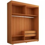 Guarda-roupa Solteiro La Paz 2 Portas 2 Gavetas Com Espelho Naturale Tx - Panorama Móveis - Imagem 3