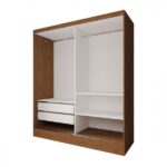 Guarda-roupa Solteiro La Paz 2 Portas 2 Gavetas Com Espelho Naturale Tx - Panorama Móveis - Imagem 6