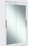 Guarda-roupa Solteiro Lyon 2 Portas De Correr 2 Gavetas Espelhado Branco - Doripel Móveis - Imagem 3