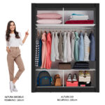 Guarda-roupa Solteiro Madesa Denver 2 Portas De Correr - Imagem 5