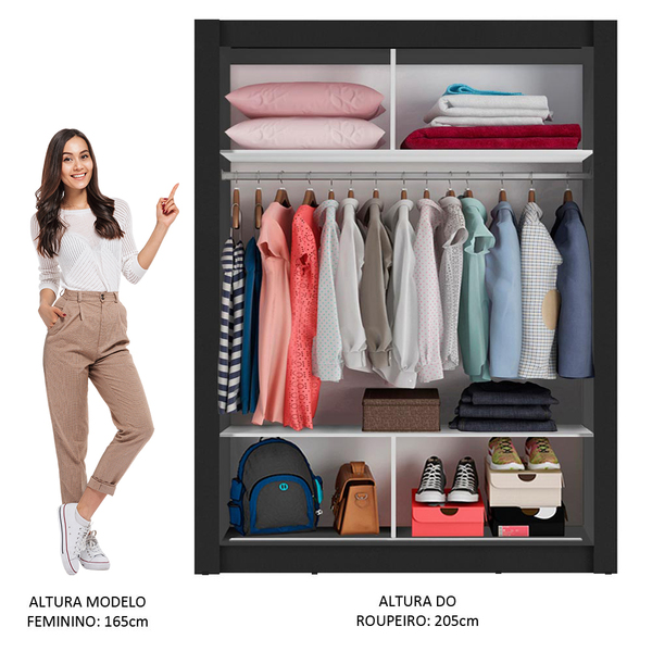 Guarda-roupa Solteiro Madesa Denver 2 Portas De Correr - Imagem 5