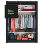 Guarda-roupa Solteiro Madesa Denver 2 Portas De Correr - Imagem 7