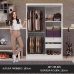 Guarda-Roupa Solteiro Madesa Luke 2 Portas de Correr de Madeira - Imagem 2