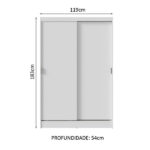 Guarda-Roupa Solteiro Madesa Luke 2 Portas de Correr de Madeira - Imagem 8