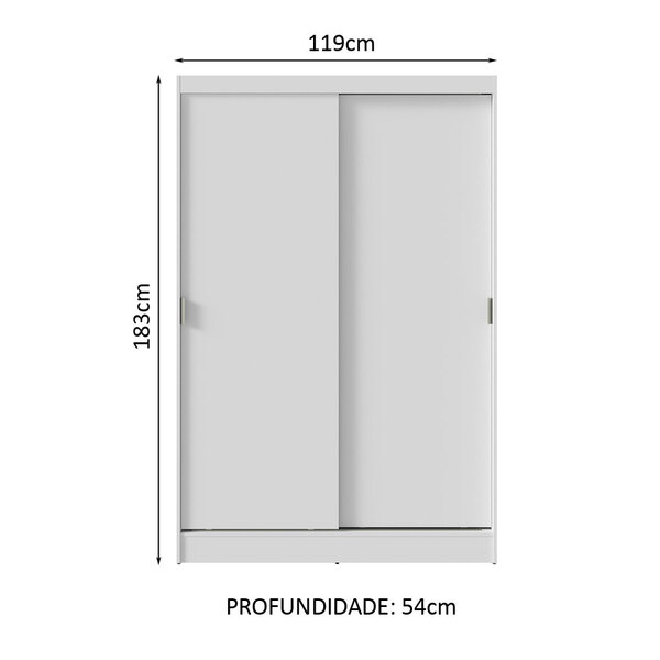 Guarda-Roupa Solteiro Madesa Luke 2 Portas de Correr de Madeira - Imagem 8