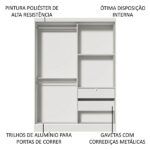 Guarda-Roupa Solteiro Madesa Luke 2 Portas de Correr de Madeira - Imagem 10