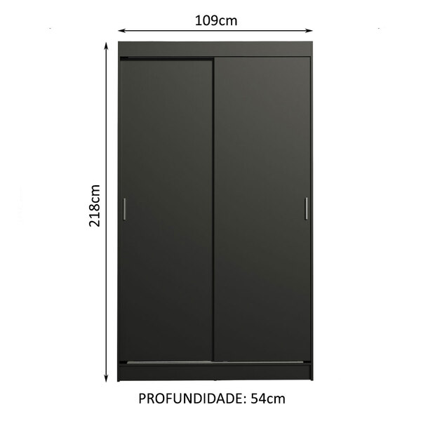 Guarda-roupa Solteiro Madesa Tokio 2 Portas De Correr 2 Gavetas - Imagem 7